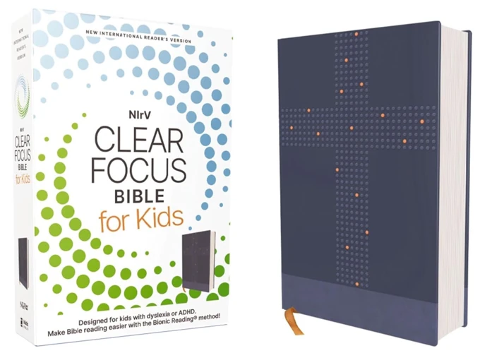 NIrV, Clear Focus Bible for Kids (Leathersoft, Blue)