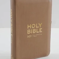 NIV Pocket Latte Bible with Gold Zip
