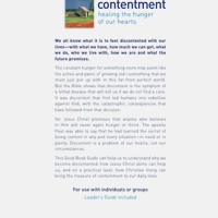 Contentment: Healing the hunger of our hearts
