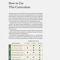 The Biggest Story Curriculum, Christmas Lessons