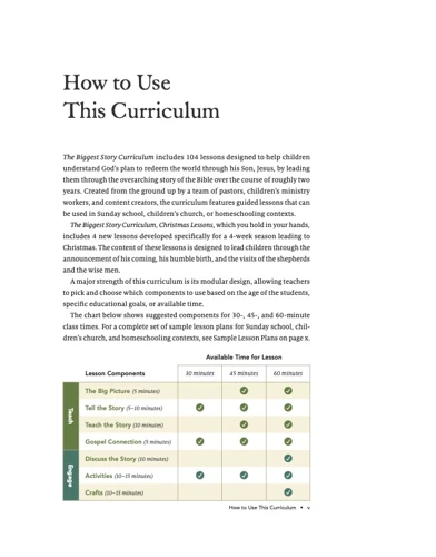 The Biggest Story Curriculum, Christmas Lessons