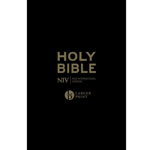 NIV Larger Print Black Leather Bible: Personal Size