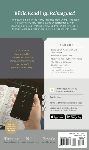 NLT Premium Value Thinline Bible, Filament Enabled