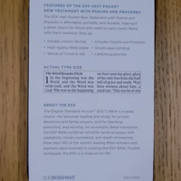 ESV Vest Pocket New Testament with Psalms and Proverbs, Red Letter