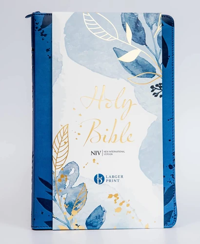 NIV Larger Print Blue Soft-tone Bible with Zip