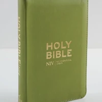NIV Pocket Olive Green Bible with Gold Zip