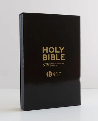 NIV Larger Print Black Leather Bible: Personal Size