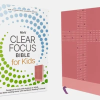NIrV, Clear Focus Bible for Kids (Leathersoft, Pink)