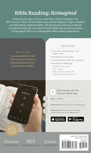 NLT Premium Value Thinline Bible, Filament-Enabled