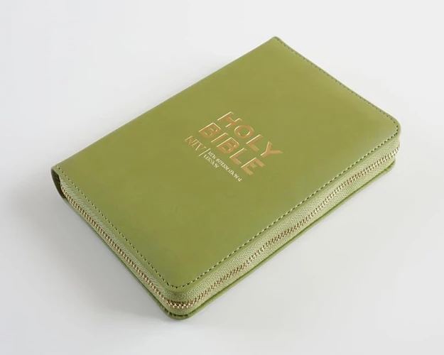 NIV Pocket Olive Green Bible with Gold Zip