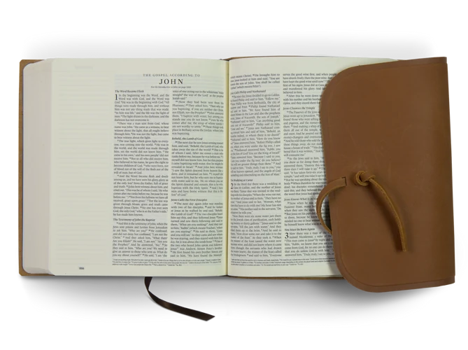 ESV Journaling Bible (Natural Leather, Brown, Flap with Strap)