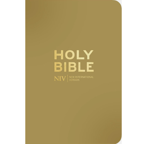 NIV Pocket Latte Bible with Gold Zip