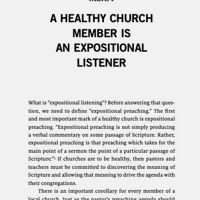 What Is a Healthy Church Member?