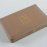 NIV Pocket Latte Bible with Gold Zip