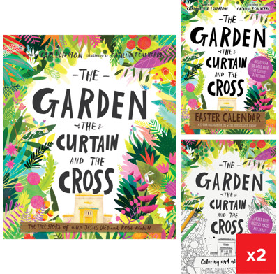 The Garden, the Curtain, and the Cross Story Plus Easter Calendar and 2 Coloring Books Bundle